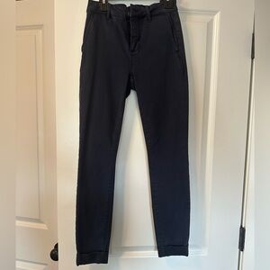 Navy Blue Cuffed Chinos